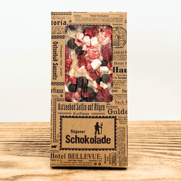 weiße Schokolade mit bunter Beerenmischung